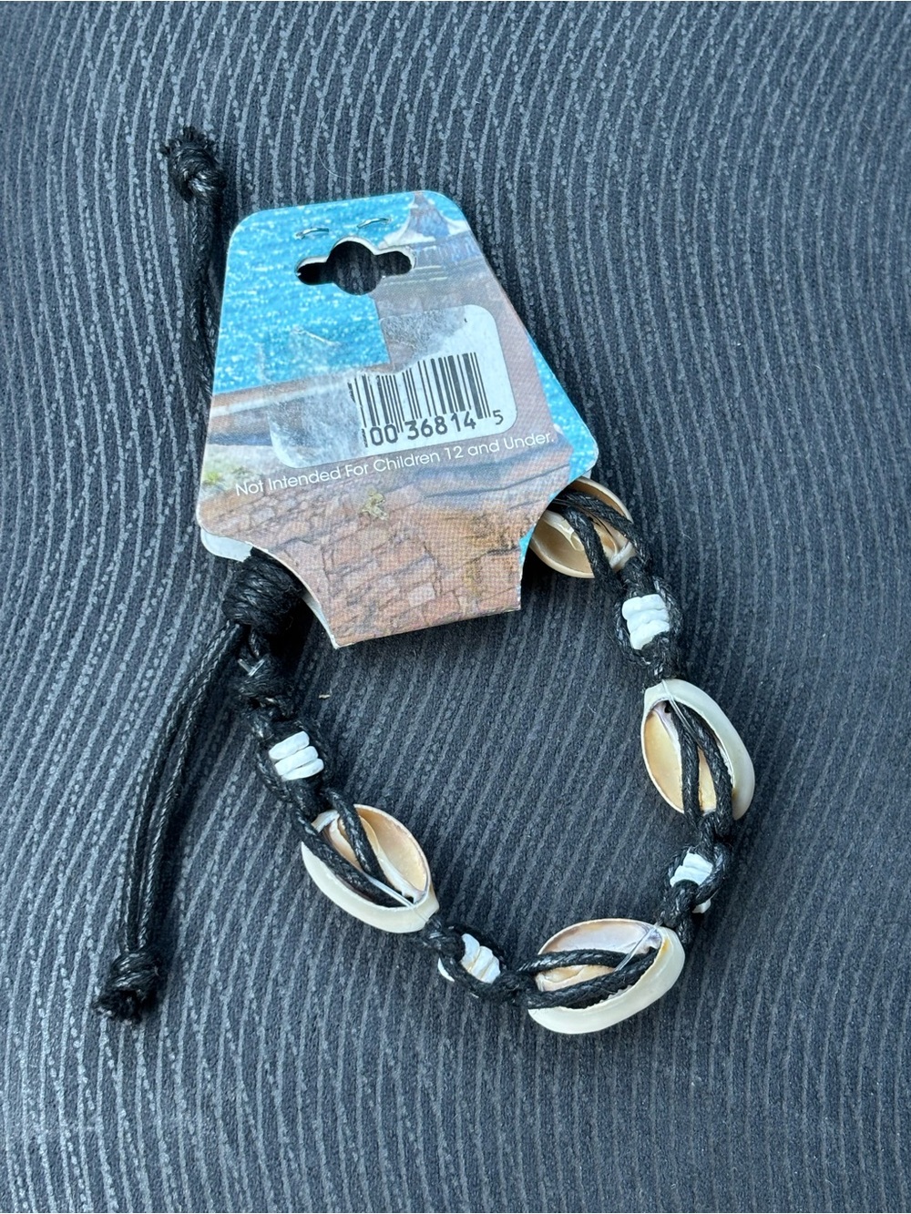 Black and Cream Cowrie Shell Bracelet/Anklet - Picture 4 of 8